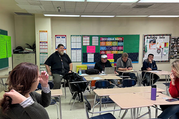 group of teachers in classroom